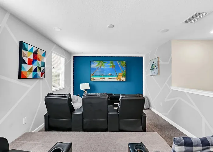Villa At Champions Gate Resort In Orlando Near Theme Parks With Private Pool, Spa & Movie Theater