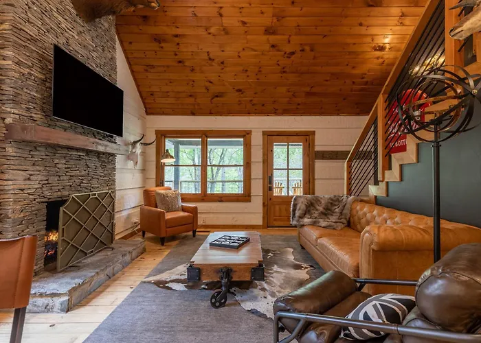 River Run Cabin - Watauga River In Valle Crucis With Firepit Pet Friendly Oversize Deck